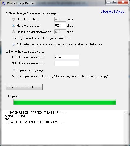 Screenshot of PLiska Image Resizer
